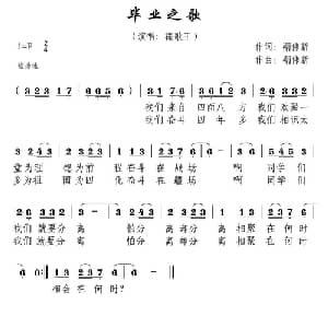 毕业之歌_通俗唱法乐谱_词曲:禤伟新 禤伟新