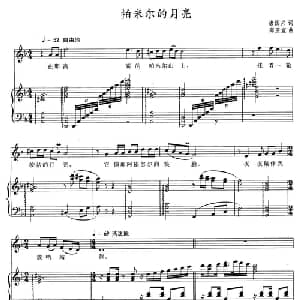 帕米尔的月亮_美声唱法乐谱_词曲:唐国兴 高亚宣