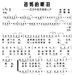 爸妈的眼泪 一位少年犯的悔恨心声_通俗唱法乐谱_词曲:寻音 邓君