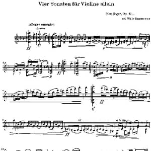 小提琴谱 | Vier Sonaten fur Violine allein 雷格尔