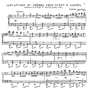 Carmen Variations 12 Pieces 钢琴谱 弗拉基米尔 霍洛维兹