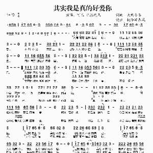其实我是真的好爱你_歌谱投稿_词曲:大约冬季 大约冬季