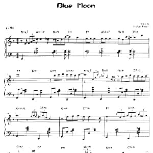 Blue Moon 钢琴谱