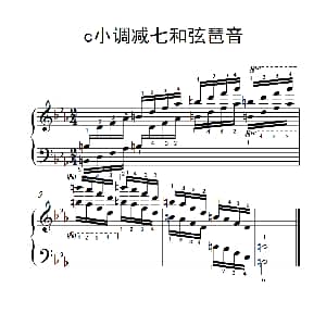 第八级18.c小调减七和弦琶音 钢琴谱
