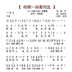 相拥一刻最陌生_歌谱投稿_词曲:林夕 姚大伟