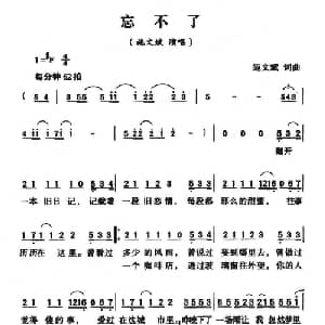 忘不了_通俗唱法乐谱_词曲:施文斌 施文斌