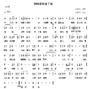 你的爱伤害了我_通俗唱法乐谱_词曲:荣荣 刘剑华