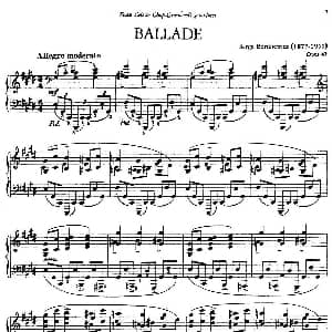 Ballade in c sharp Minor Op.42 钢琴谱 谢尔盖 艾德华多维奇 波特凯维茨