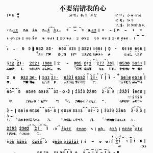 不要猜错我的心_歌谱投稿_词曲:小荷心语 杨子