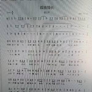 孤独情长_歌谱投稿_词曲:岳三丰 岳三丰