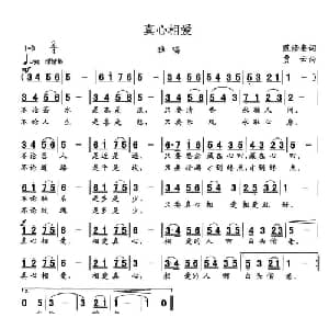 真心相爱_通俗唱法乐谱_词曲:范修奎 贾云