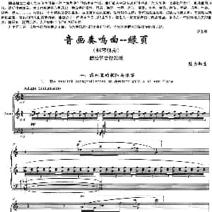 音画奏鸣曲 绿页 钢琴谱 陆金墉