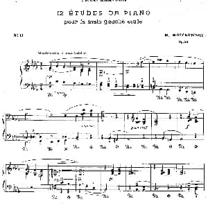 12 Etudes For The Left Hand Op.92 No.11 钢琴谱 莫里兹 莫什科夫斯基
