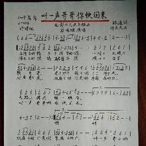 叫一声哥哥你快回来_歌谱投稿_词曲:路遥 许友夫