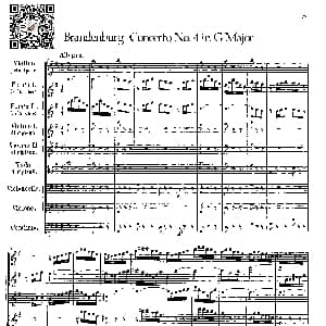 小提琴谱 | 勃兰登堡第四协奏曲 弦乐合奏总谱 巴赫
