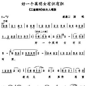 秦腔 好一个英明女有识有胆 游龟山 二堂献杯 田夫人唱段 孟遏云