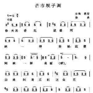 芒市坝子调_民歌简谱