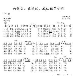 为什么,亲爱的,我认识了你呀_歌谱投稿