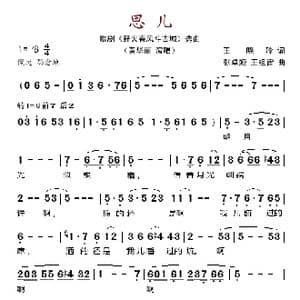思儿_歌谱投稿_词曲:王晓玲 张卓娅 王祖皆