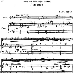 小提琴谱 | Romance Mischa Elman作曲版 小提琴 钢琴伴奏 Mischa Elman