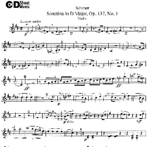小提琴谱 | Violin Sonatina in D major Op.137 No.1