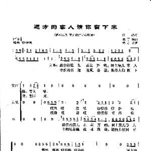 远方的客人请你留下来_歌曲简谱_词曲:范禹 麦丁编曲