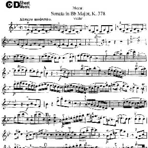 小提琴谱 | Violin Sonata in Bb Major K.378