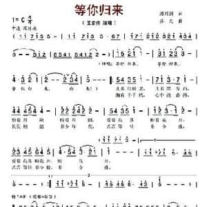 等你归来_歌曲简谱_词曲:潘月剑 莎光