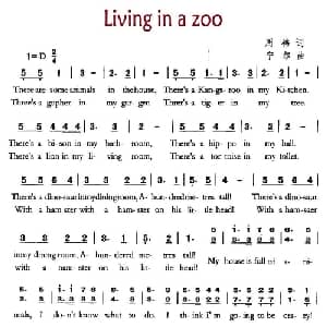 Living in a zoo_外国歌谱_词曲:周炜 宁尔
