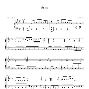 days 钢琴谱