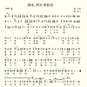 朋友何时再相会_歌谱投稿_词曲:付林 雄达