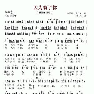 因为有了你_歌谱投稿_词曲:陈道斌 王祖皆