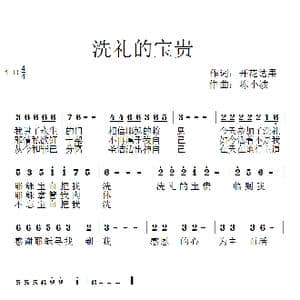501洗礼的宝贵_歌曲简谱_词曲:开花结果 陈小波