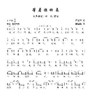 等着你回来_歌曲简谱_词曲:严折西 陈瑞帧
