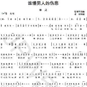 谁懂男人的伤悲_歌曲简谱_词曲:张瑞军 张瑞军