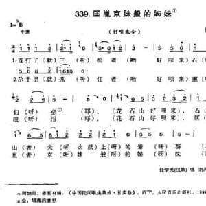 匡胤京妹般的姊妹_民歌简谱