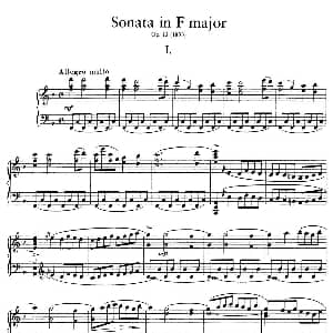 Piano Sonata in F Maj Op 12 钢琴谱 简 西贝柳斯