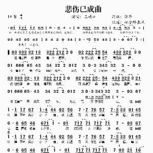 悲伤已成曲_歌谱投稿_词曲:伍华 伍华