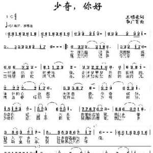 少奇,你好_民歌简谱_词曲:王明亮 李广育