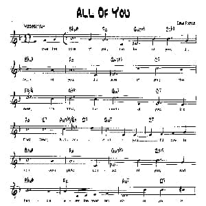 ALL OF YOU 降B爵士乐谱