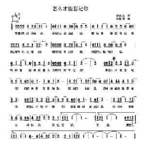 怎么才能忘记你_通俗唱法乐谱_词曲:秋梦 琴诗