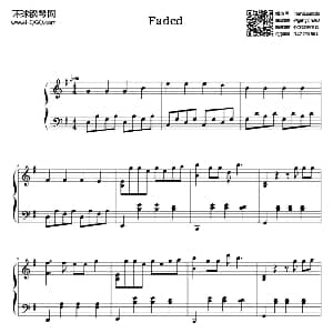 faded 钢琴谱