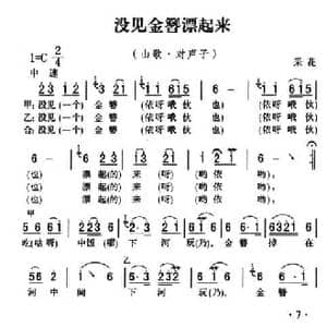 五峰民歌_没见金簪漂起来_民歌简谱_词曲: 五峰土家族民歌 胡浩选编