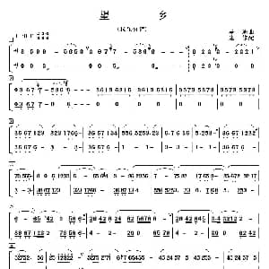 望乡 笛子独奏 乐队伴奏拉弦分谱 马迪