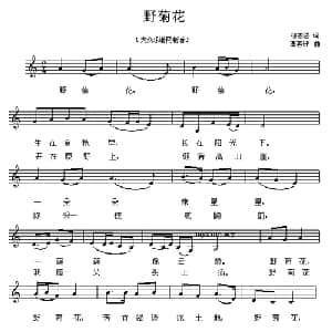 野菊花_儿歌乐谱_词曲:穆志强 李喜评