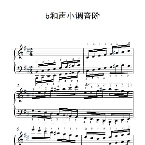 第九级8.b和声小调音阶 钢琴谱