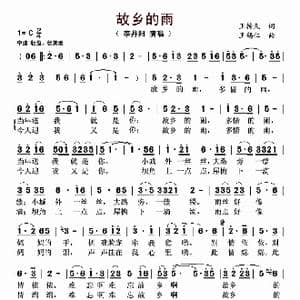 ​故乡的雨_歌曲简谱_词曲:王持久 王锡仁