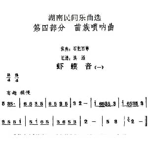 虾蟆音 一 湖南民间乐曲选 洪滔记谱