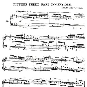 FIFTEEN THREE PART INVETIONS之十 钢琴谱 Bach 巴赫