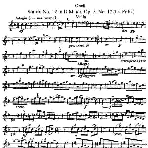小提琴谱 | Sonata No.12 in D Minor